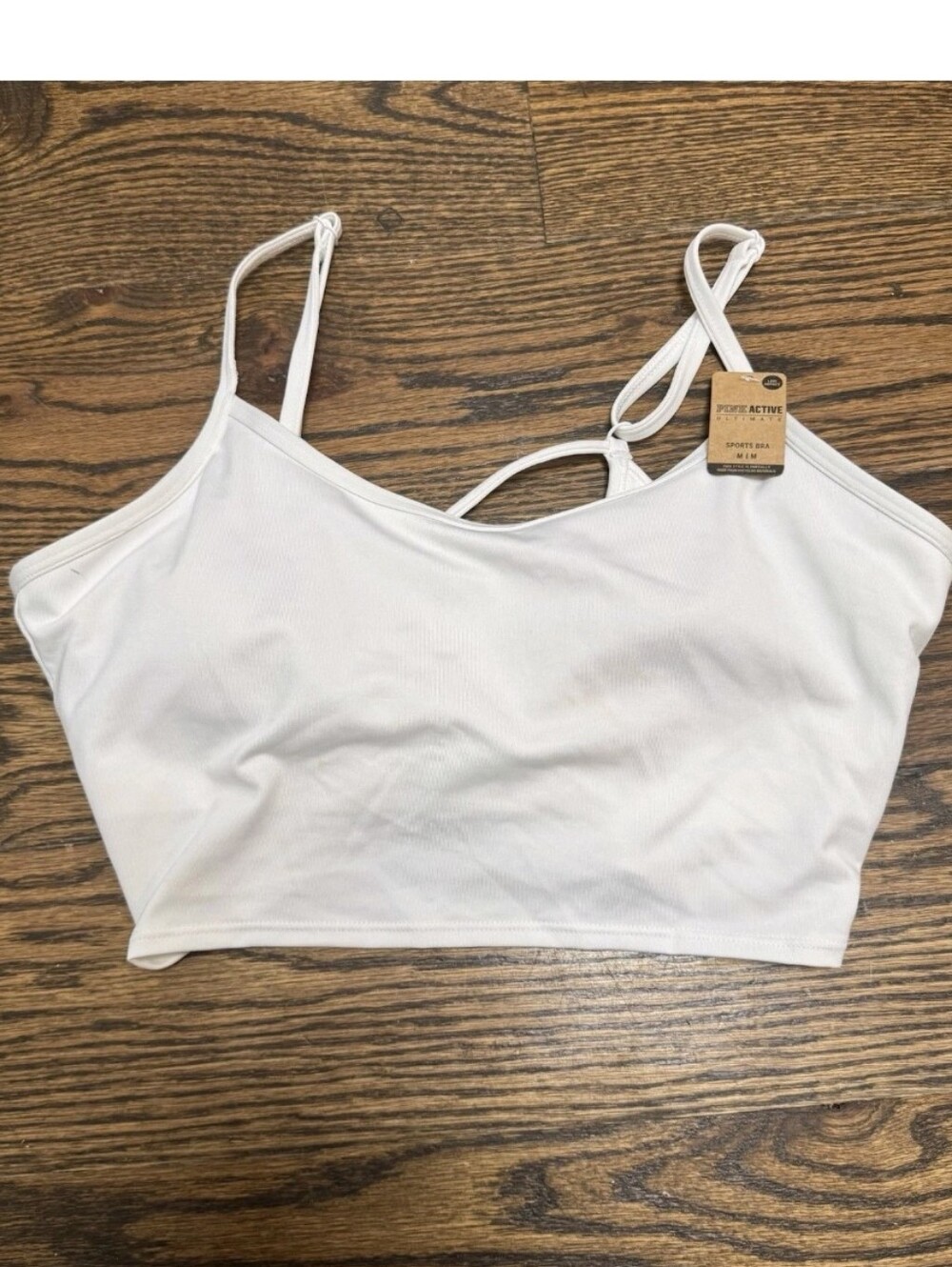 Victoria's secret pink ultimate lightly lined sports crop bra MEDIUM WHITE